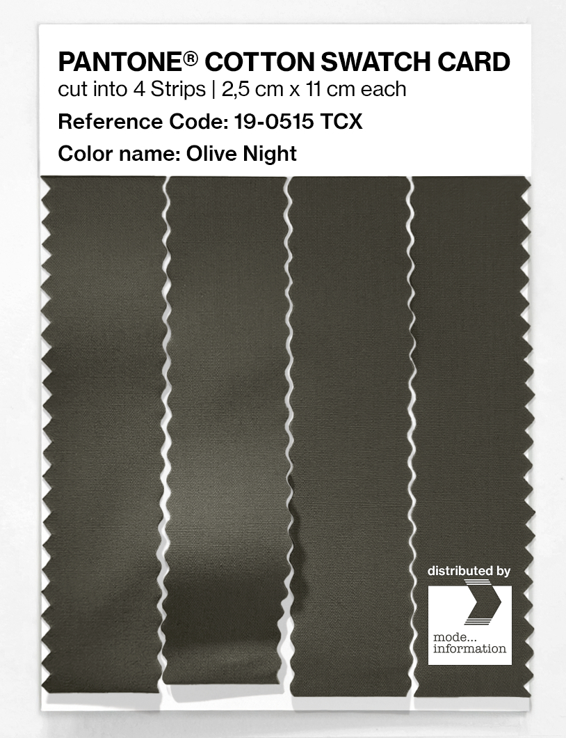 Product image 3 of the product “PANTONE® COTTON SWATCH CARD 19-0515 TCX Olive Night ”