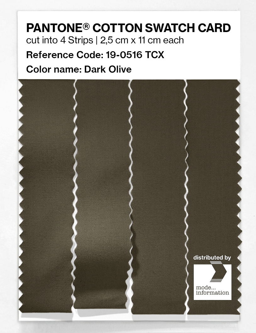 Product image 3 of the product “PANTONE® COTTON SWATCH CARD 19-0516 TCX Dark Olive ”