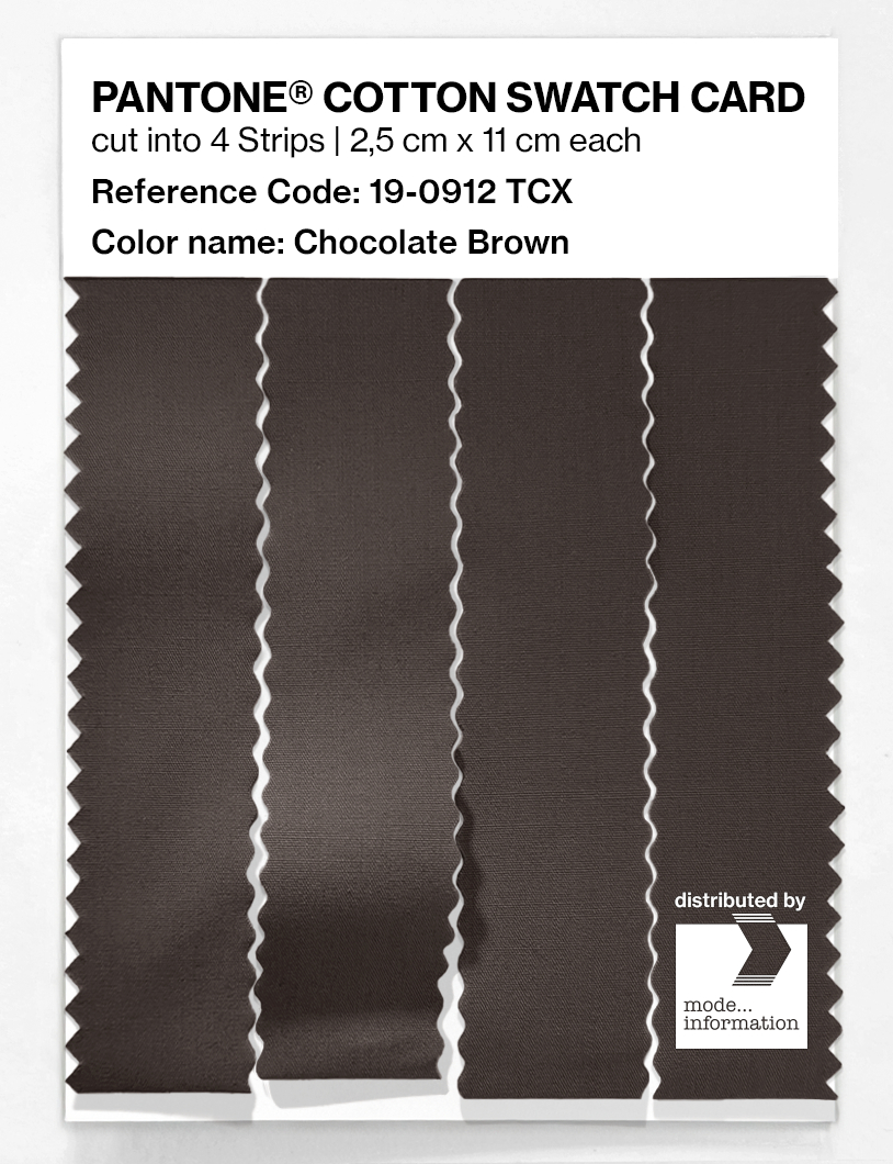Product image 3 of the product “PANTONE® COTTON SWATCH CARD 19-0912 TCX Chocolate Brown ”
