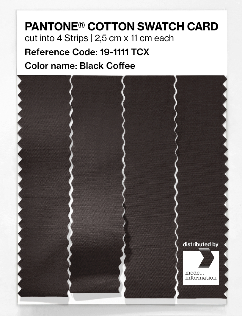 Product image 3 of the product “PANTONE® COTTON SWATCH CARD 19-1111 TCX Black Coffee ”
