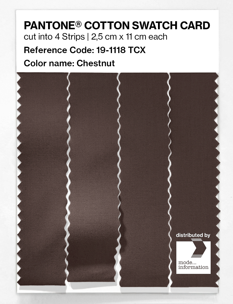 Product image 3 of the product “PANTONE® COTTON SWATCH CARD 19-1118 TCX Chestnut ”