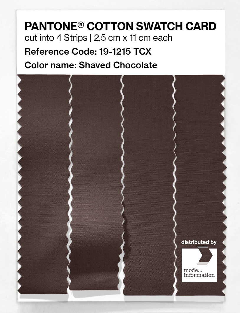 Product image 3 of the product “PANTONE® COTTON SWATCH CARD 19-1215 TCX Shaved Chocolate ”