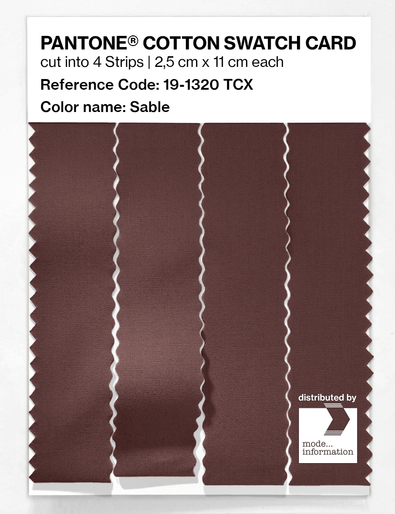 Product image 3 of the product “PANTONE® COTTON SWATCH CARD 19-1320 TCX Sable ”
