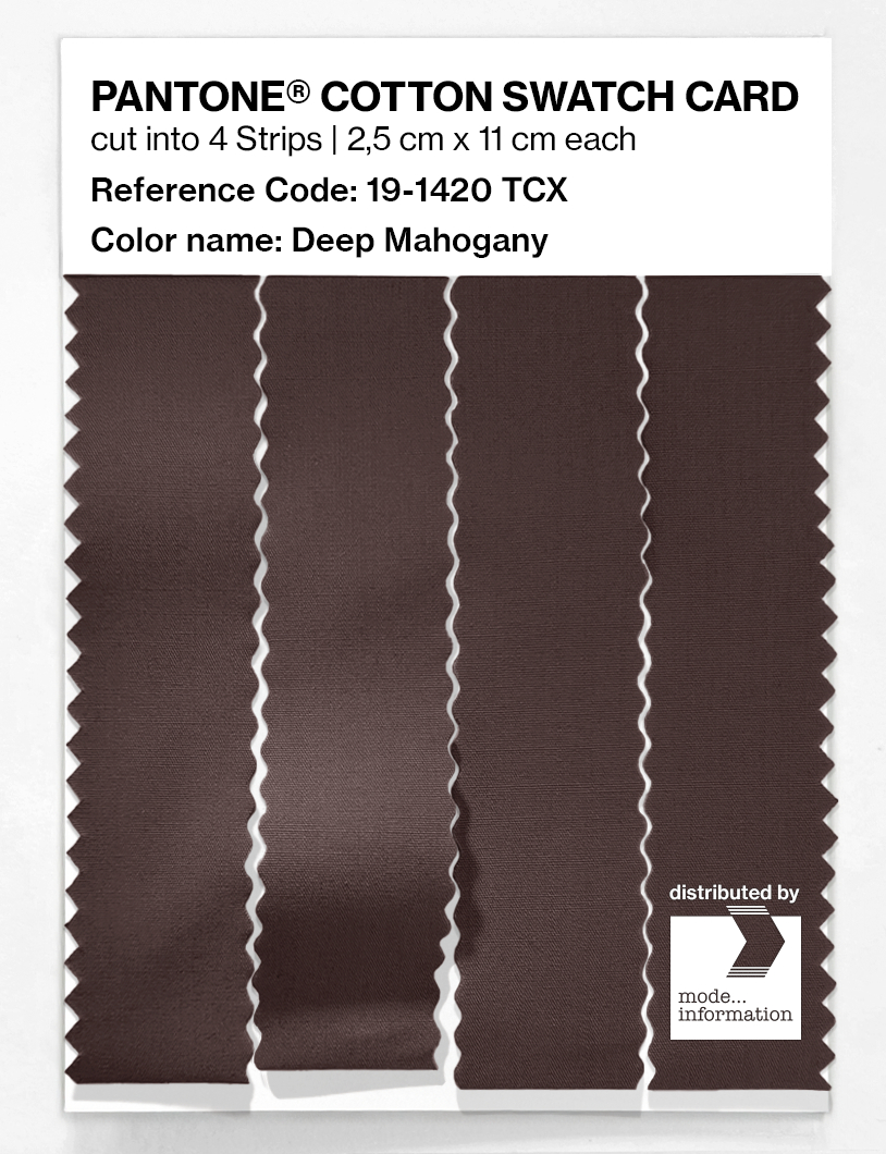 Product image 3 of the product “PANTONE® COTTON SWATCH CARD 19-1420 TCX Deep Mahogany ”