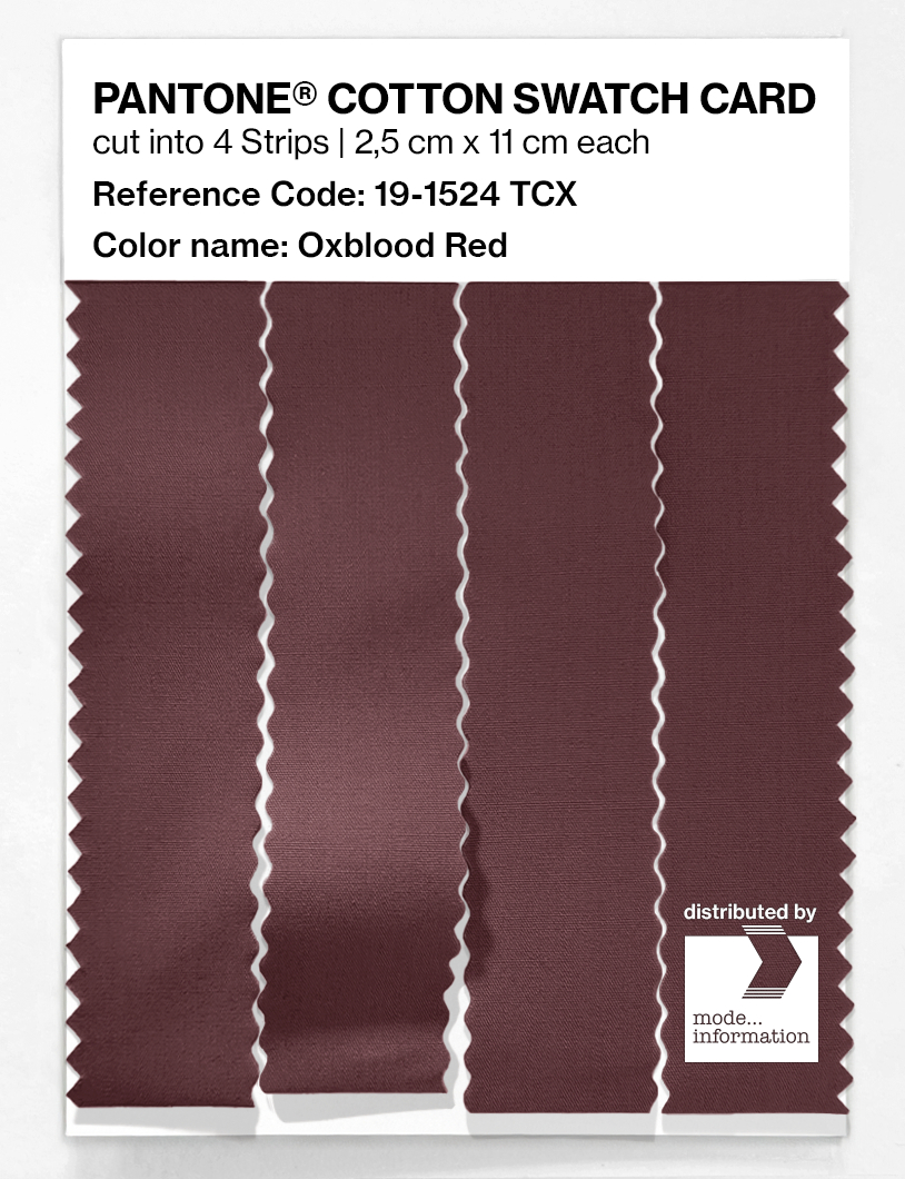 Product image 3 of the product “PANTONE® COTTON SWATCH CARD 19-1524 TCX Oxblood Red ”