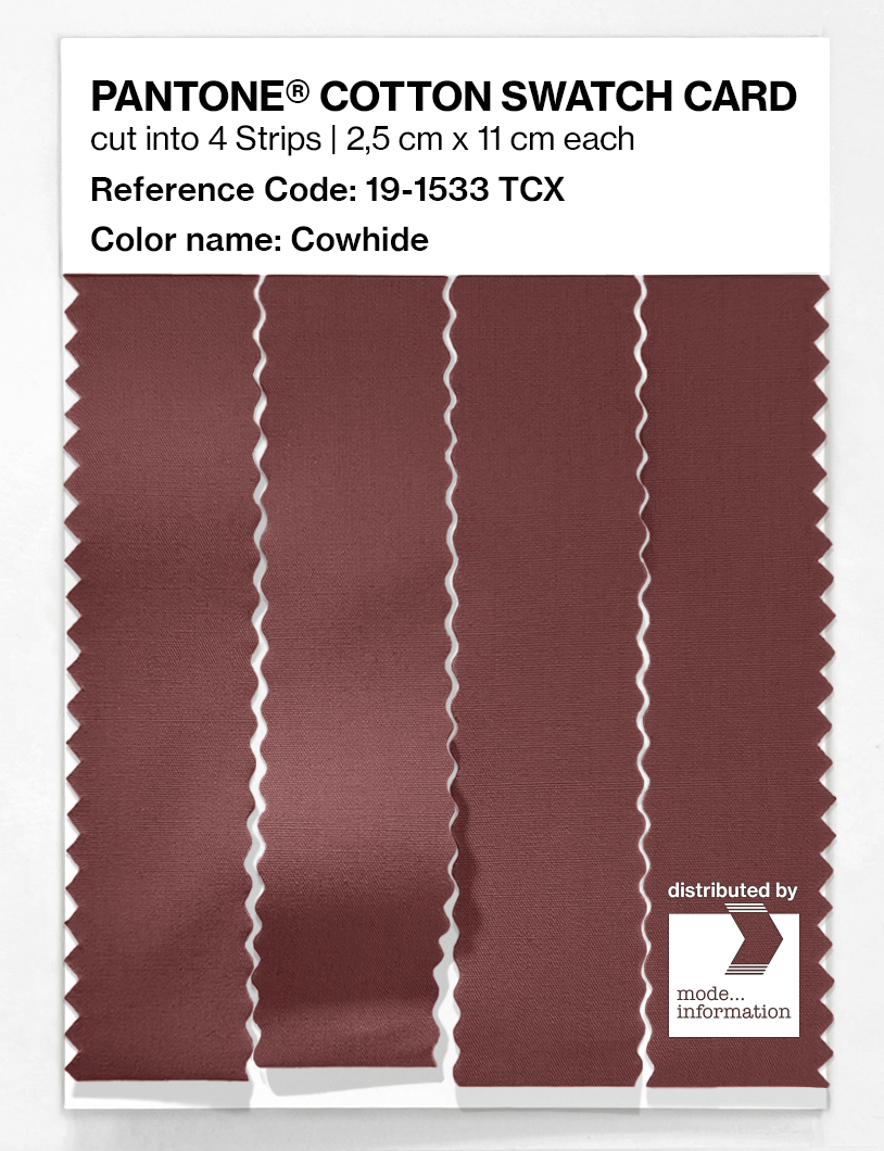 Product image 3 of the product “PANTONE® COTTON SWATCH CARD 19-1533 TCX Cowhide ”