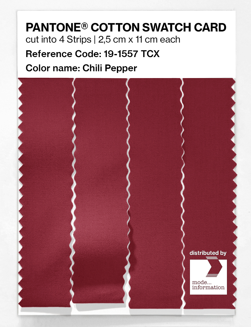 Product image 3 of the product “PANTONE® COTTON SWATCH CARD 19-1557 TCX Chili Pepper ”