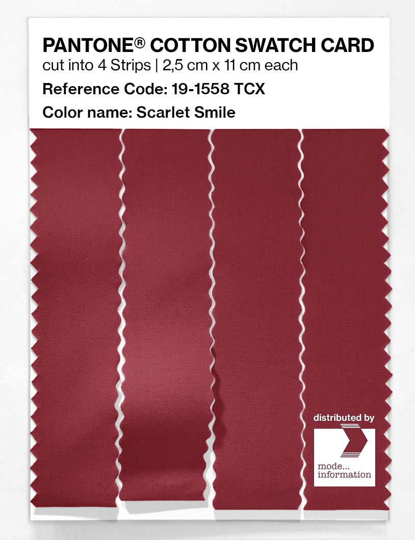 Product image 3 of the product “PANTONE® COTTON SWATCH CARD 19-1558 TCX Scarlet Smile ”