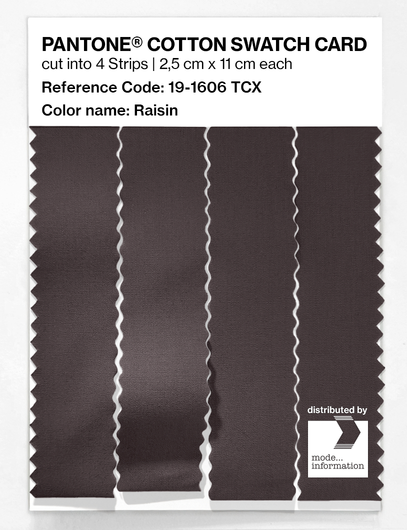 Product image 3 of the product “PANTONE® COTTON SWATCH CARD 19-1606 TCX Raisin ”