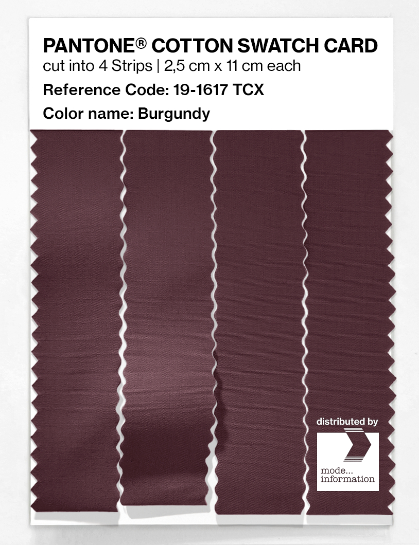 Product image 3 of the product “PANTONE® COTTON SWATCH CARD 19-1617 TCX Burgundy ”