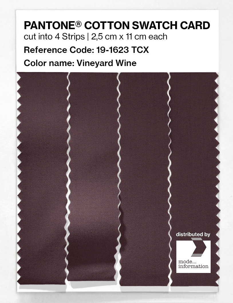 Product image 3 of the product “PANTONE® COTTON SWATCH CARD 19-1623 TCX Vineyard Wine ”