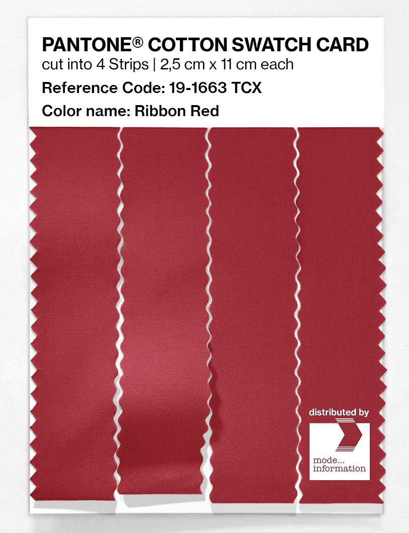 Product image 3 of the product “PANTONE® COTTON SWATCH CARD 19-1663 TCX Ribbon Red ”