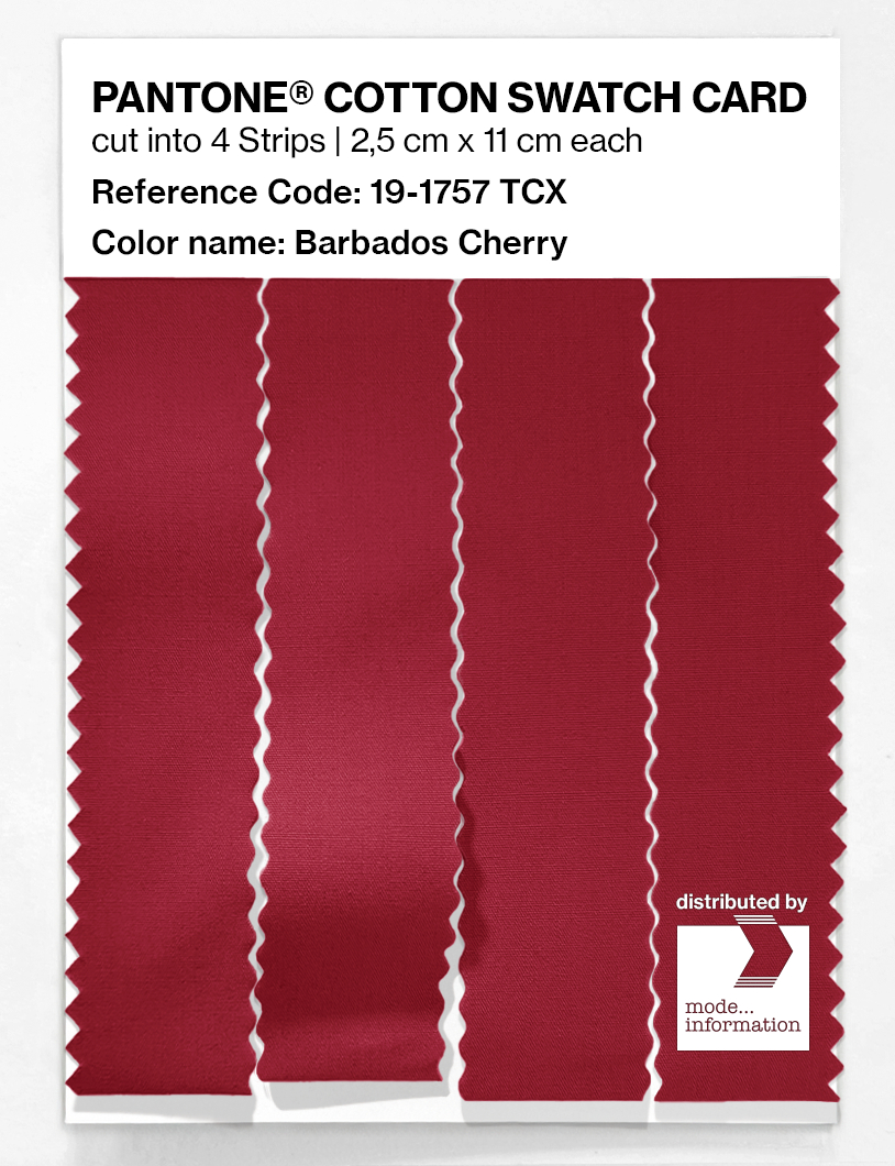 Product image 3 of the product “PANTONE® COTTON SWATCH CARD 19-1757 TCX Barbados Cherry ”