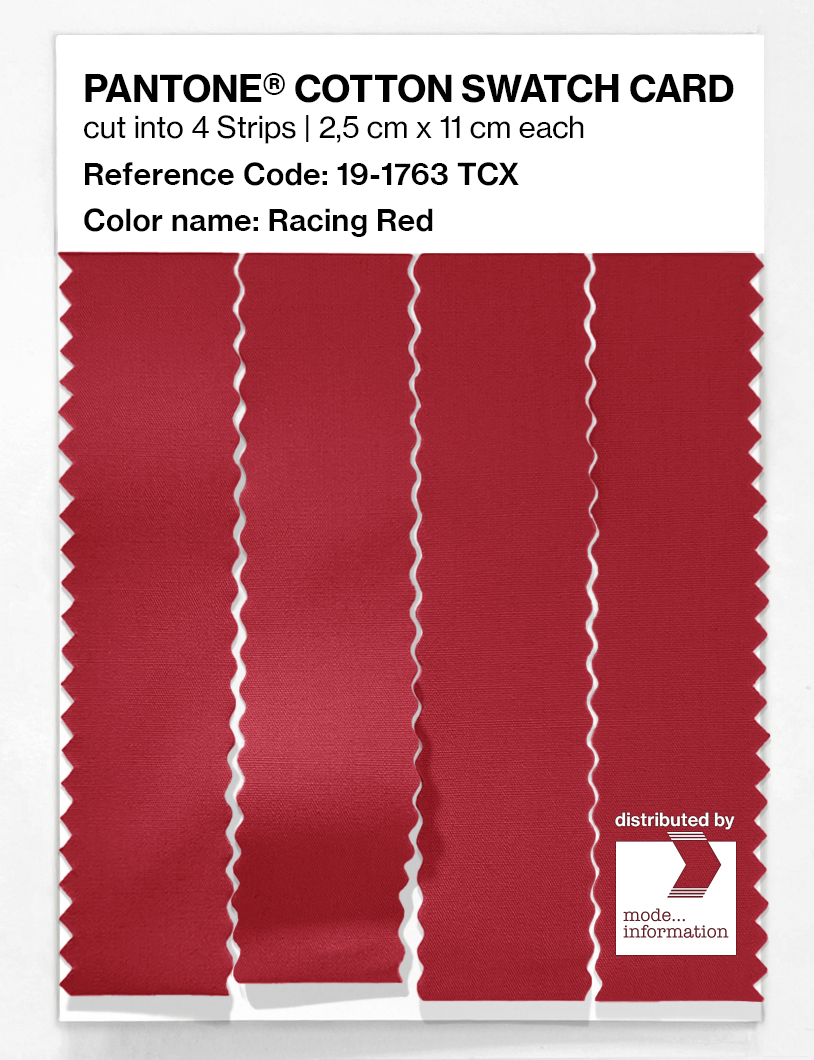 Product image 3 of the product “PANTONE® COTTON SWATCH CARD 19-1763 TCX Racing Red ”