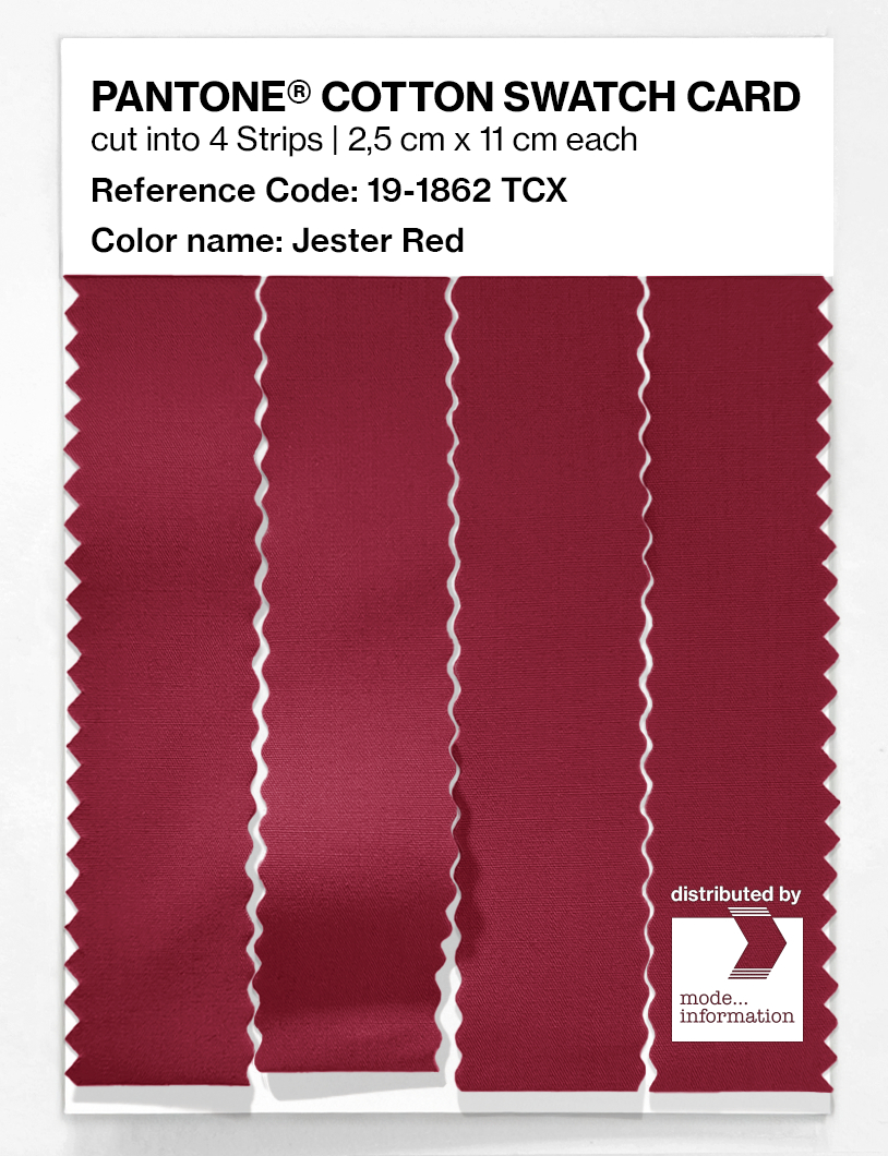 Product image 3 of the product “PANTONE® COTTON SWATCH CARD 19-1862 TCX Jester Red ”