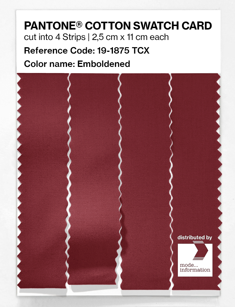 Product image 3 of the product “PANTONE® COTTON SWATCH CARD 19-1875 TCX Emboldened ”