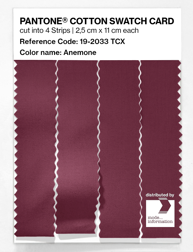 Product image 3 of the product “PANTONE® COTTON SWATCH CARD 19-2033 TCX Anemone ”