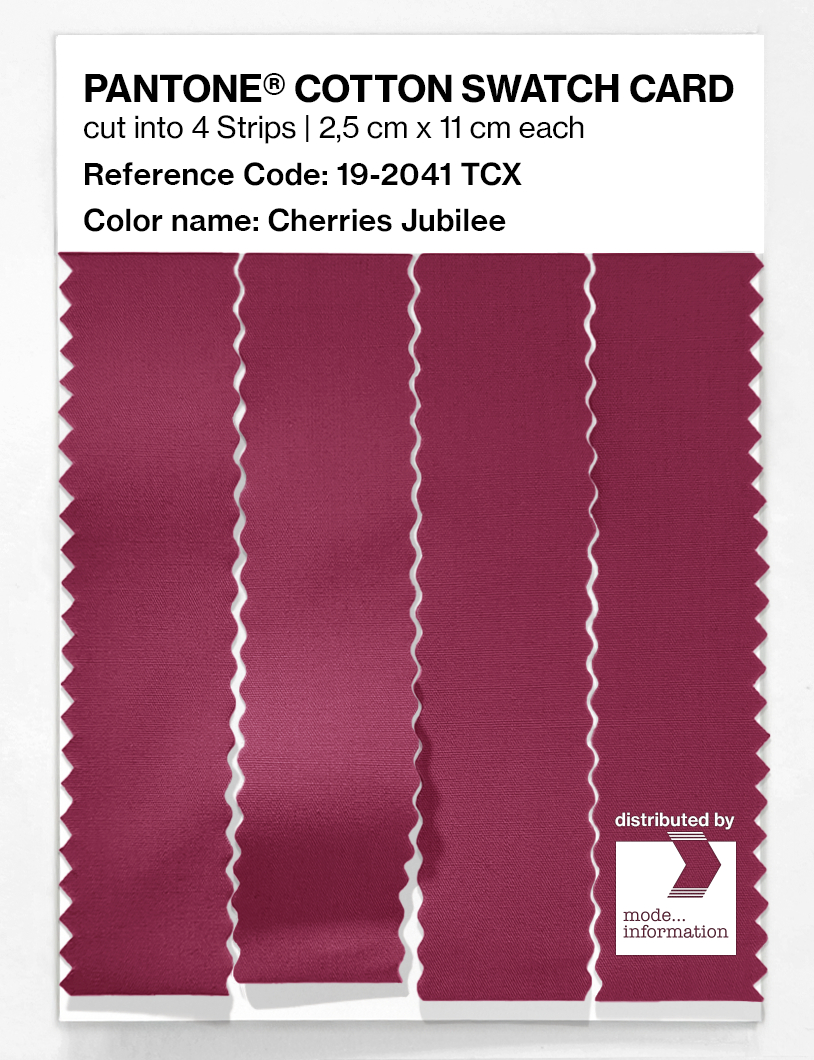Product image 3 of the product “PANTONE® COTTON SWATCH CARD 19-2041 TCX Cherries Jubilee ”