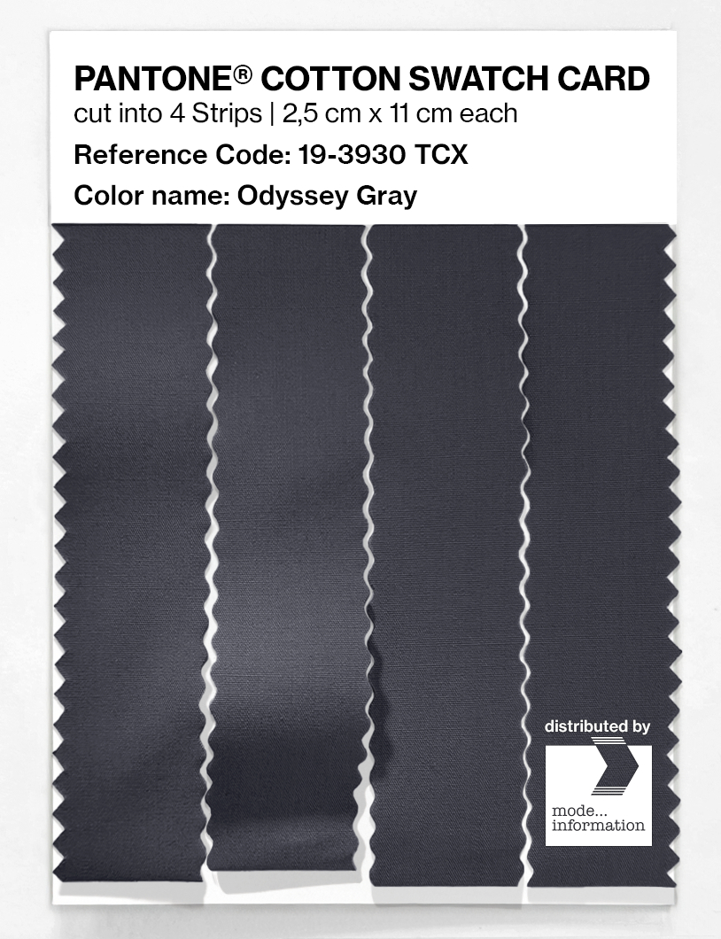 Product image 3 of the product “PANTONE® COTTON SWATCH CARD 19-3930 TCX Odyssey Gray ”