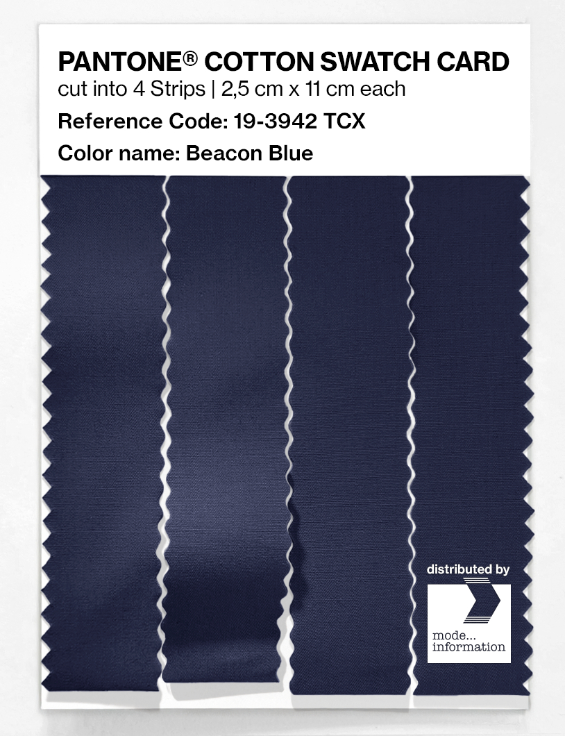 Product image 3 of the product “PANTONE® COTTON SWATCH CARD 19-3942 TCX Beacon Blue ”