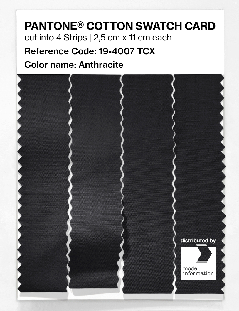 Product image 3 of the product “PANTONE® COTTON SWATCH CARD 19-4007 TCX Anthracite ”