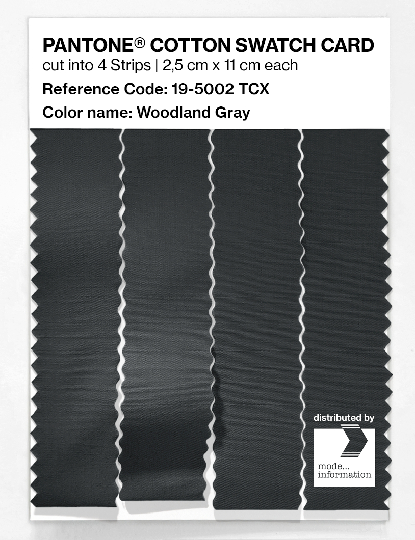 Product image 3 of the product “PANTONE® COTTON SWATCH CARD 19-5002 TCX Woodland Gray ”