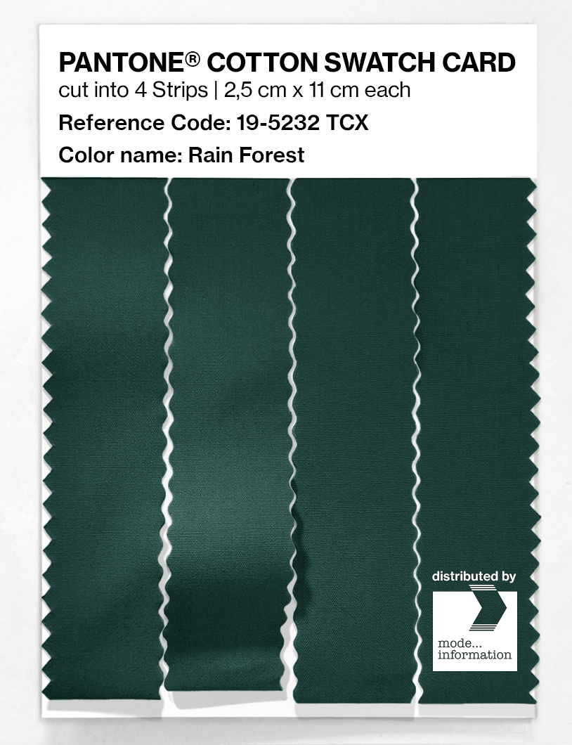 Product image 3 of the product “PANTONE® COTTON SWATCH CARD 19-5232 TCX Rain Forest ”
