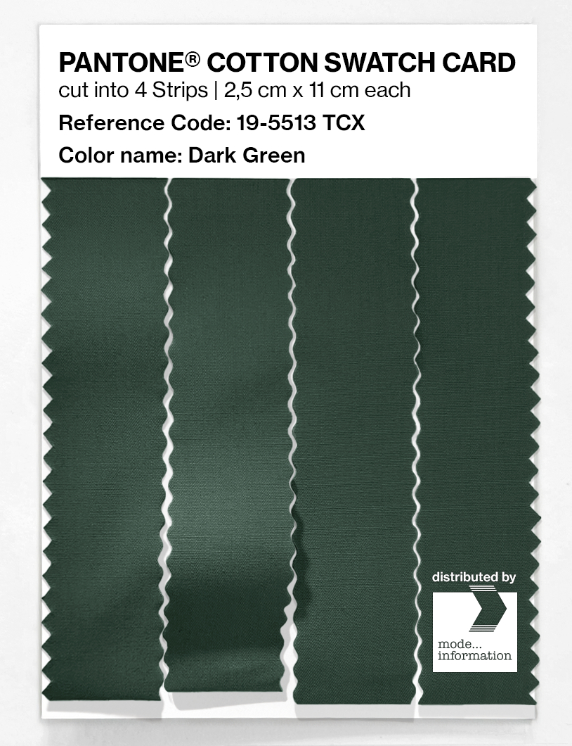 Product image 3 of the product “PANTONE® COTTON SWATCH CARD 19-5513 TCX Dark Green ”