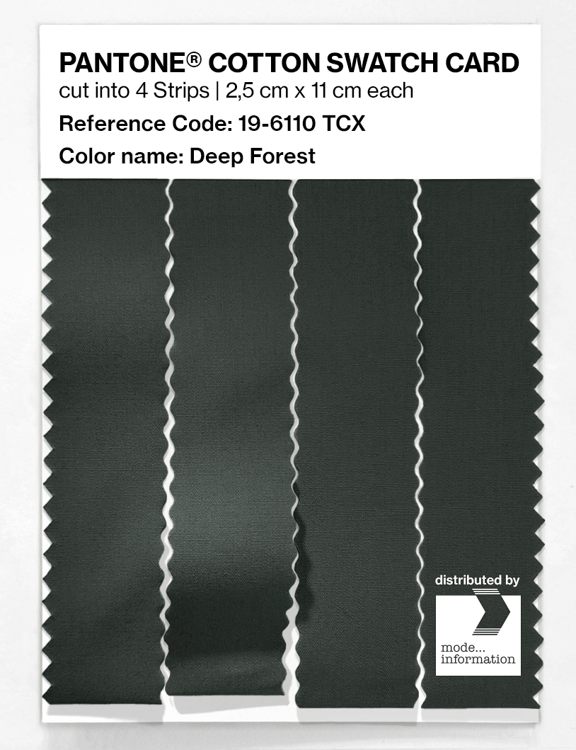 Product image 3 of the product “PANTONE® COTTON SWATCH CARD 19-6110 TCX Deep Forest ”