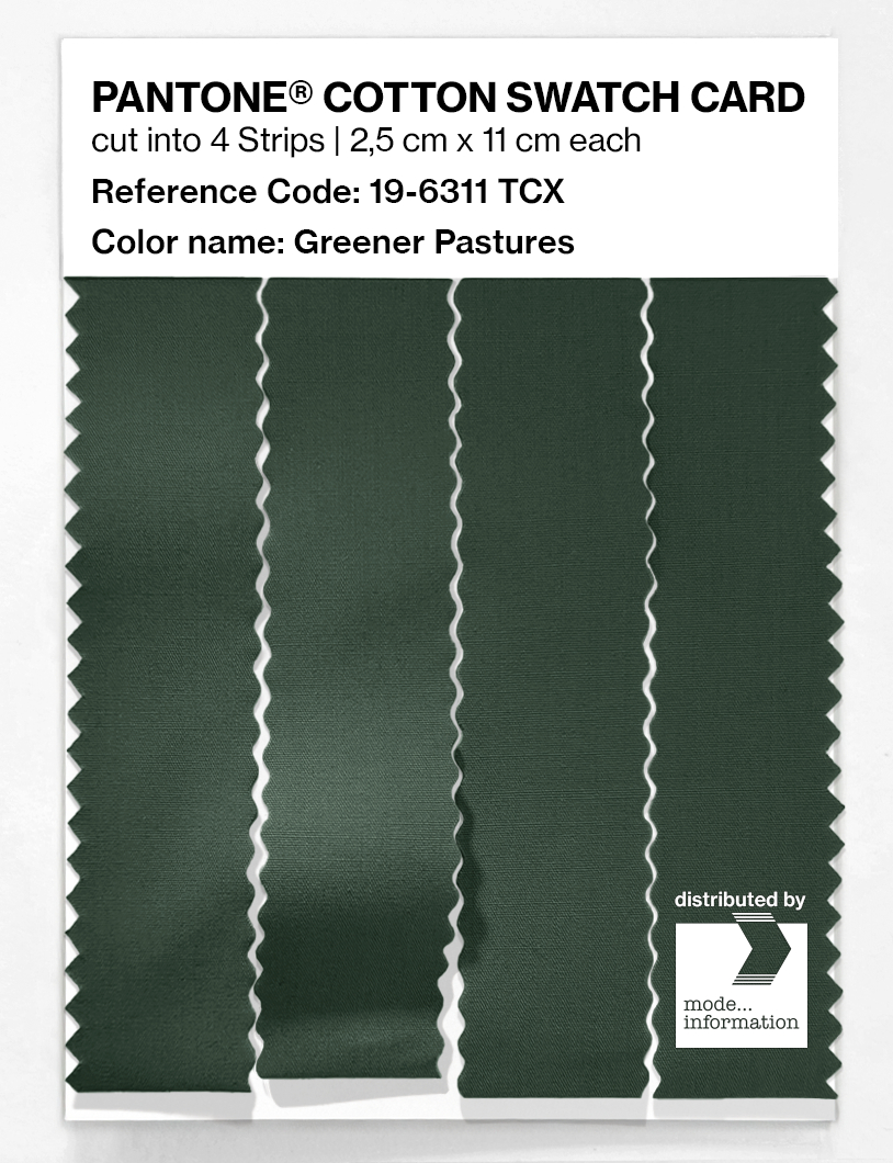 Product image 3 of the product “PANTONE® COTTON SWATCH CARD 19-6311 TCX Greener Pastures ”