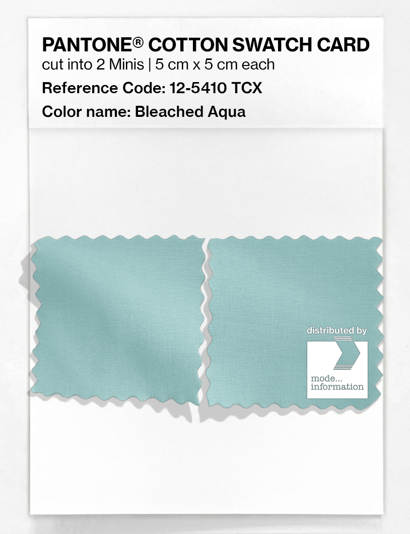 Product image 4 of the product “PANTONE® COTTON SWATCH CARD 12-5410 TCX Bleached Aqua ”