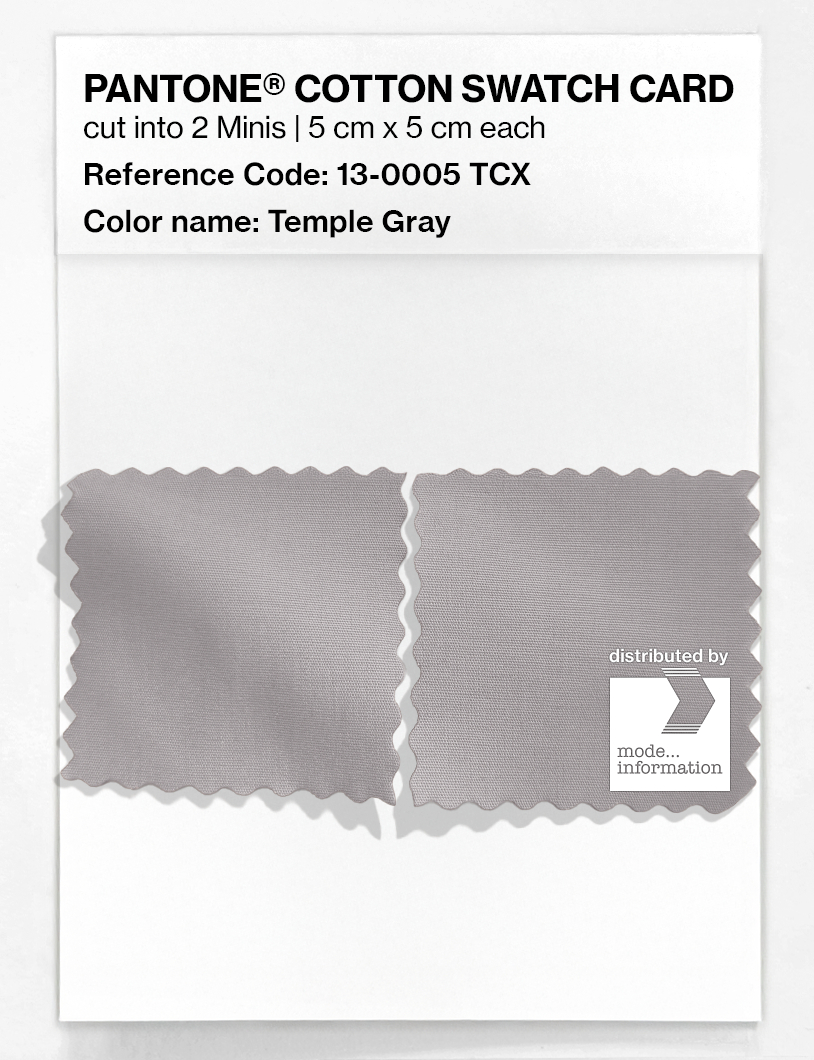 Product image 4 of the product “PANTONE® COTTON SWATCH CARD 13-0005 TCX Temple Gray ”
