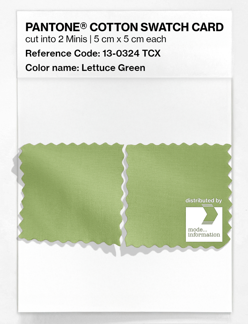 Product image 4 of the product “PANTONE® COTTON SWATCH CARD 13-0324 TCX Lettuce Green ”