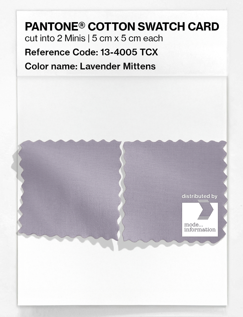 Product image 4 of the product “PANTONE® COTTON SWATCH CARD 13-4005 TCX Lavender Mittens ”