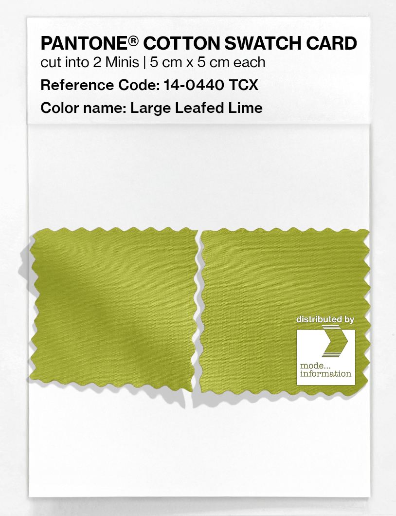 Product image 4 of the product “PANTONE® COTTON SWATCH CARD 14-0440 TCX Large Leafed Lime ”
