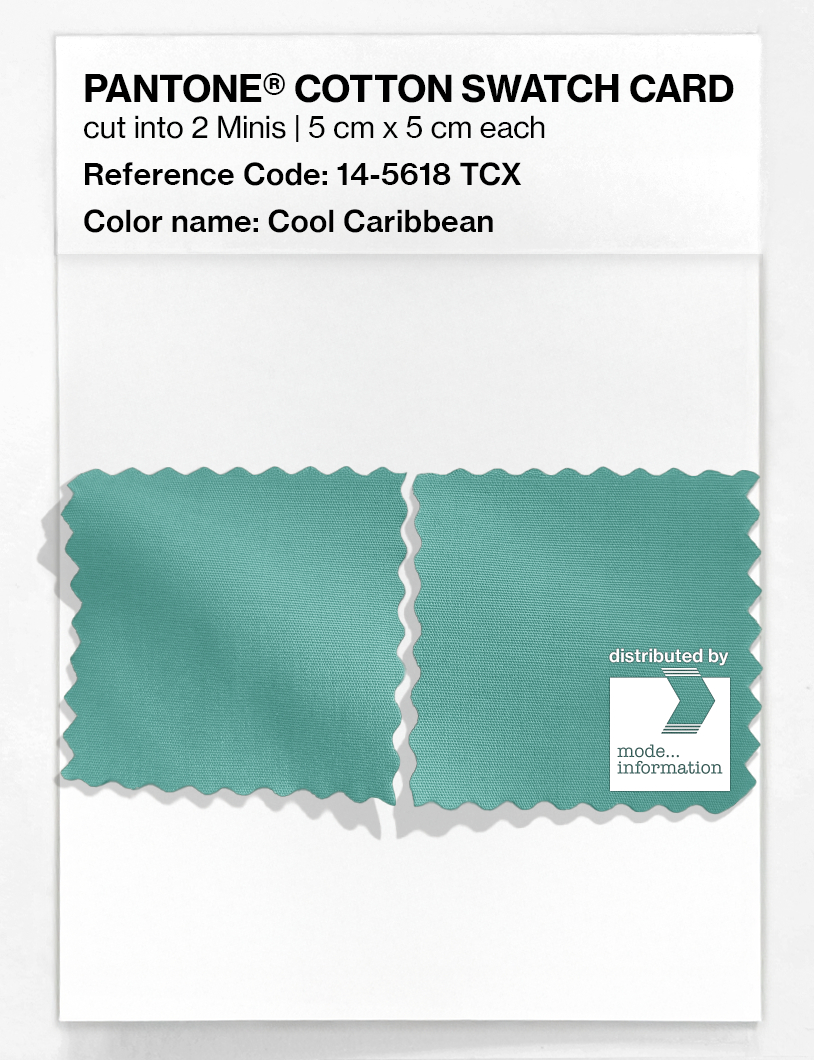 Product image 4 of the product “PANTONE® COTTON SWATCH CARD 14-5618 TCX Cool Caribbean ”