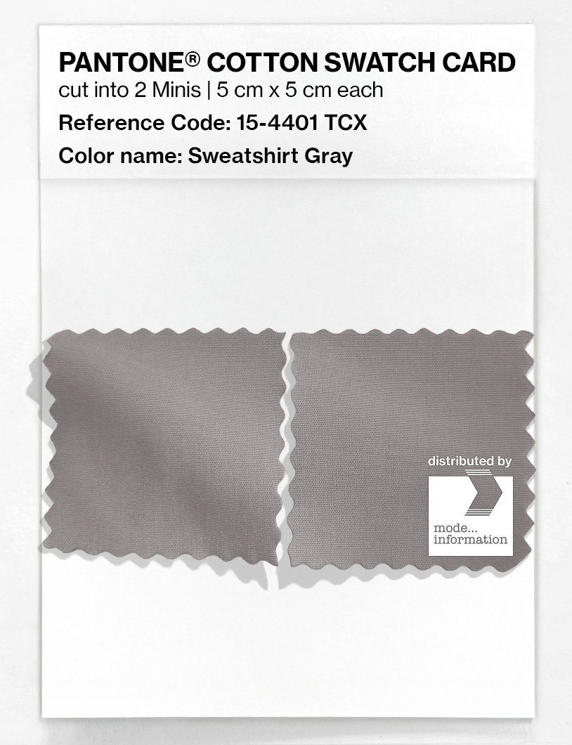 Product image 4 of the product “PANTONE® COTTON SWATCH CARD 15-4401 TCX Sweatshirt Gray ”