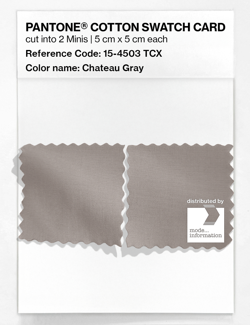 Product image 4 of the product “PANTONE® COTTON SWATCH CARD 15-4503 TCX Chateau Gray ”