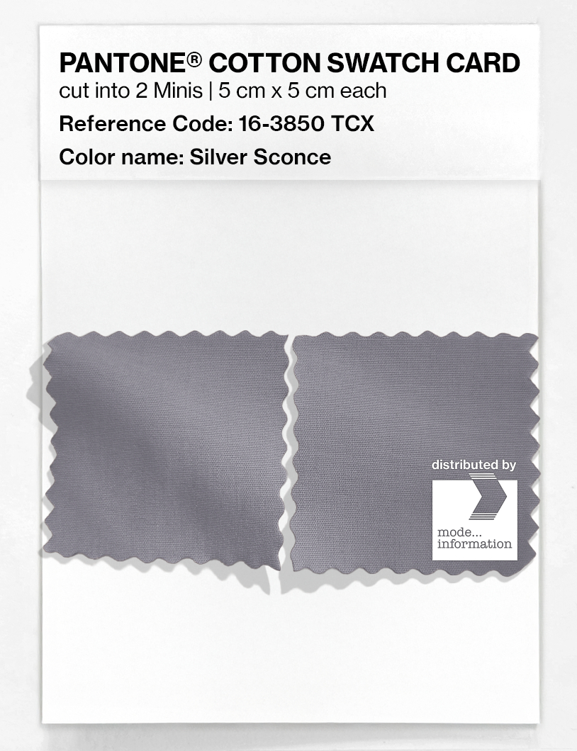 Product image 4 of the product “PANTONE® COTTON SWATCH CARD 16-3850 TCX Silver Sconce ”
