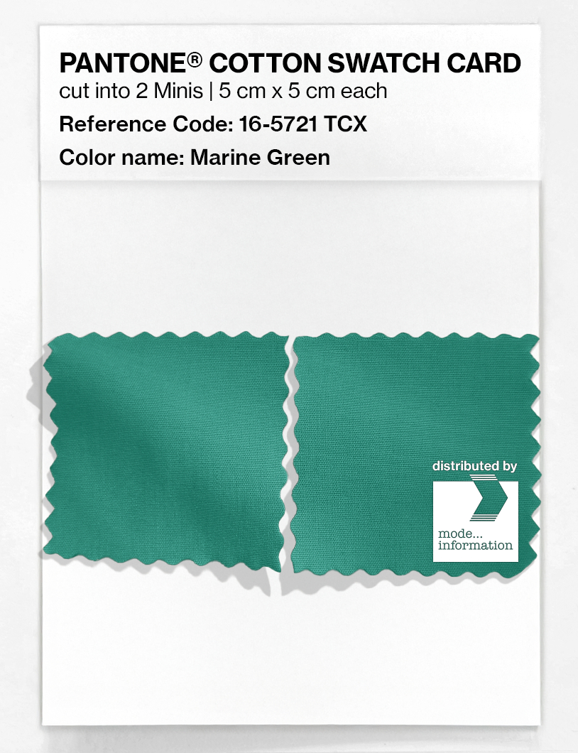 Product image 4 of the product “PANTONE® COTTON SWATCH CARD 16-5721 TCX Marine Green ”