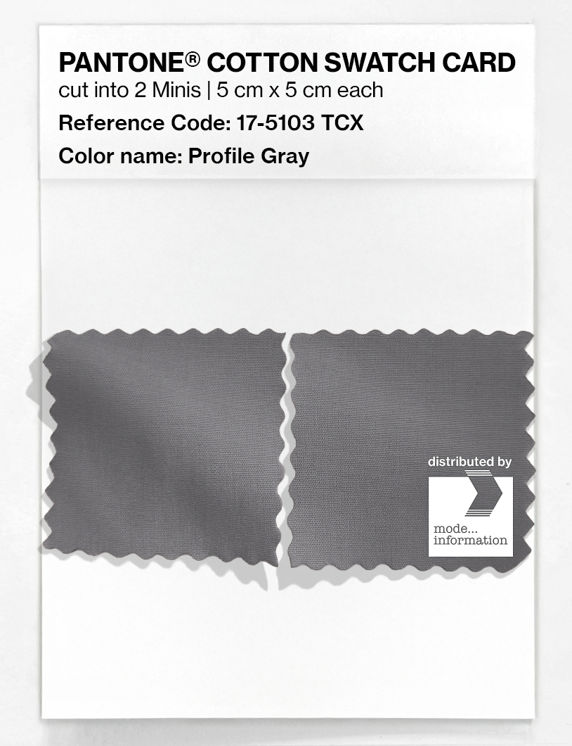 Product image 4 of the product “PANTONE® COTTON SWATCH CARD 17-5103 TCX Profile Gray ”