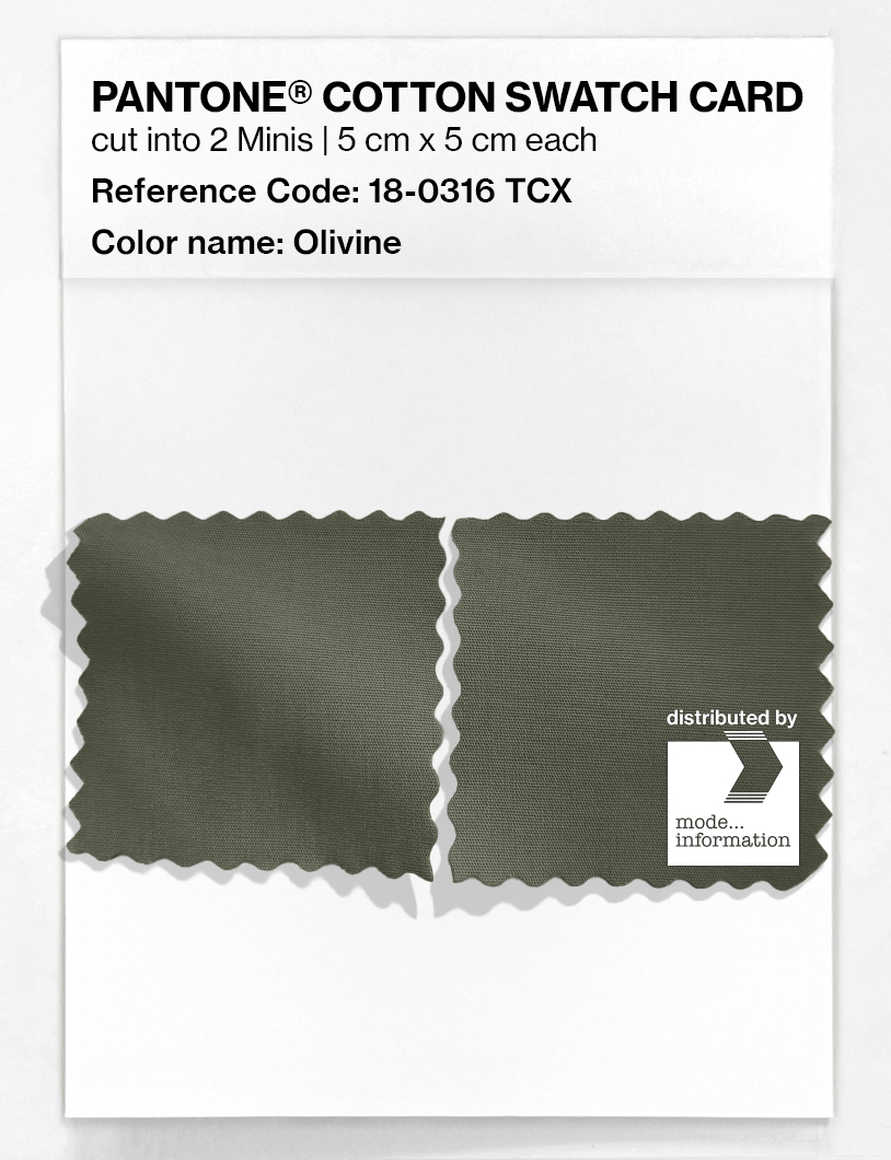 Product image 4 of the product “PANTONE® COTTON SWATCH CARD 18-0316 TCX Olivine ”
