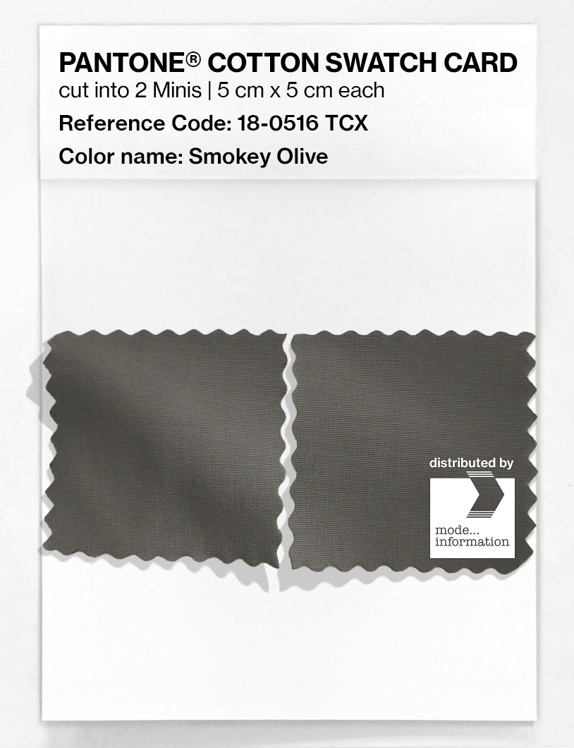 Product image 4 of the product “PANTONE® COTTON SWATCH CARD 18-0516 TCX Smokey Olive ”