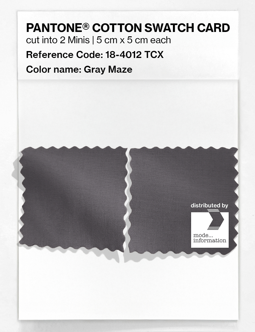 Product image 4 of the product “PANTONE® COTTON SWATCH CARD 18-4012 TCX Gray Maze ”