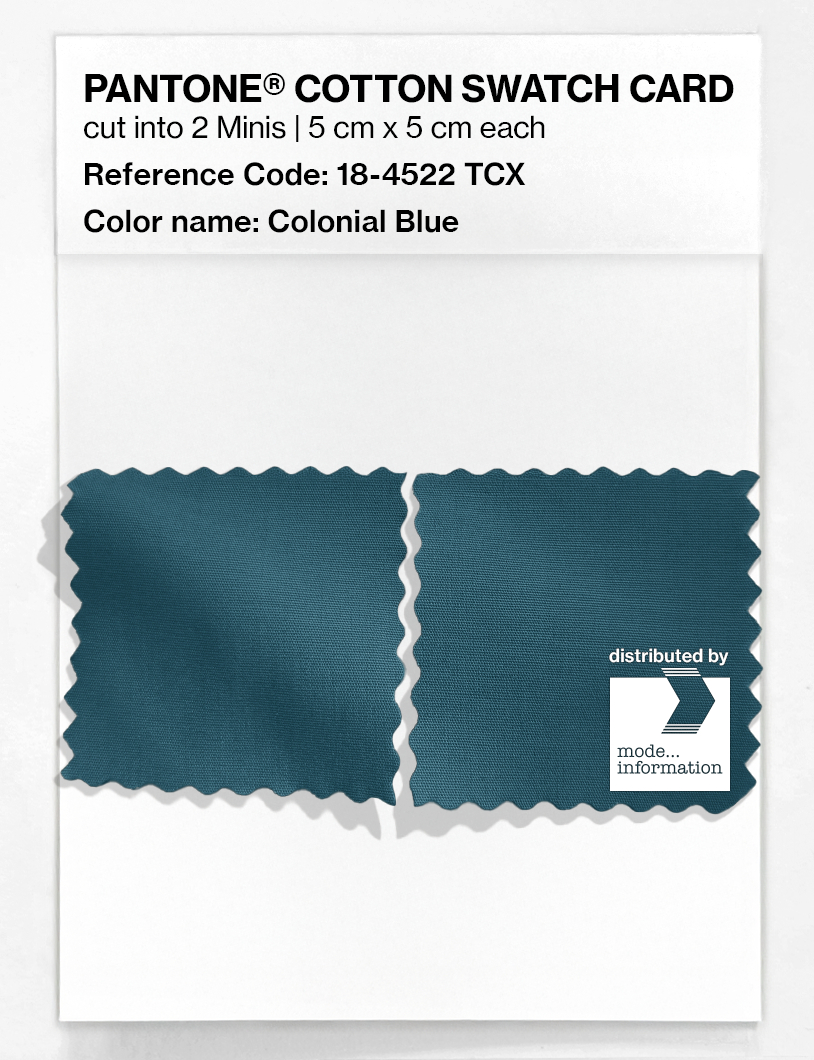 Product image 4 of the product “PANTONE® COTTON SWATCH CARD 18-4522 TCX Colonial Blue ”