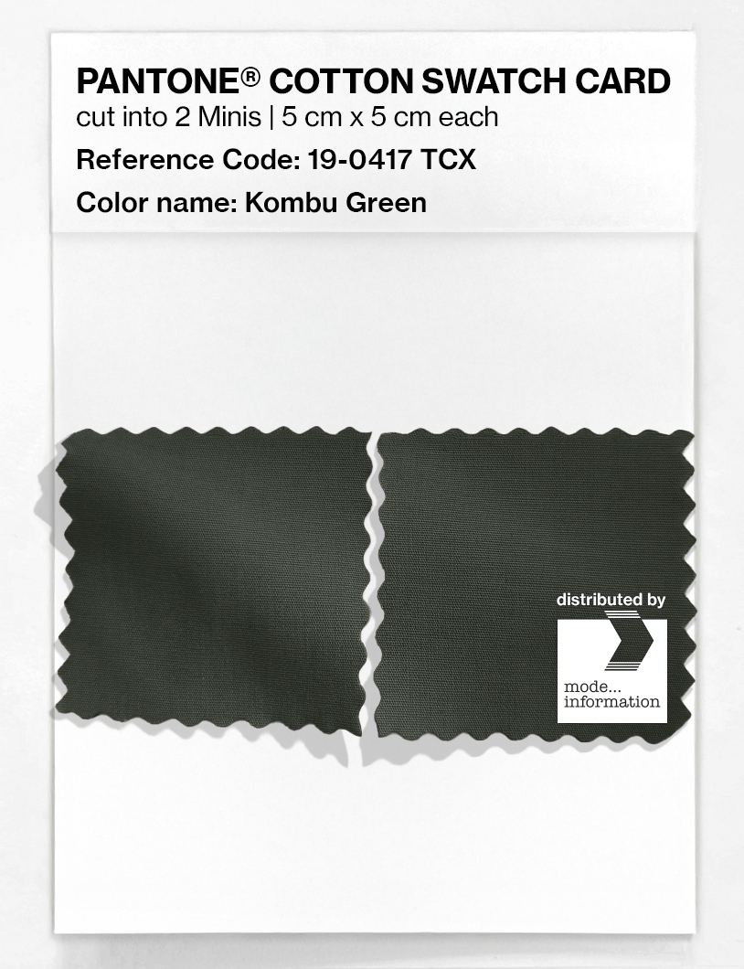 Product image 4 of the product “PANTONE® COTTON SWATCH CARD 19-0417 TCX Kombu Green ”