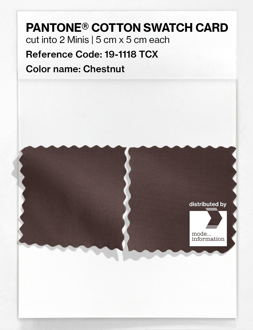 Product image 4 of the product “PANTONE® COTTON SWATCH CARD 19-1118 TCX Chestnut ”