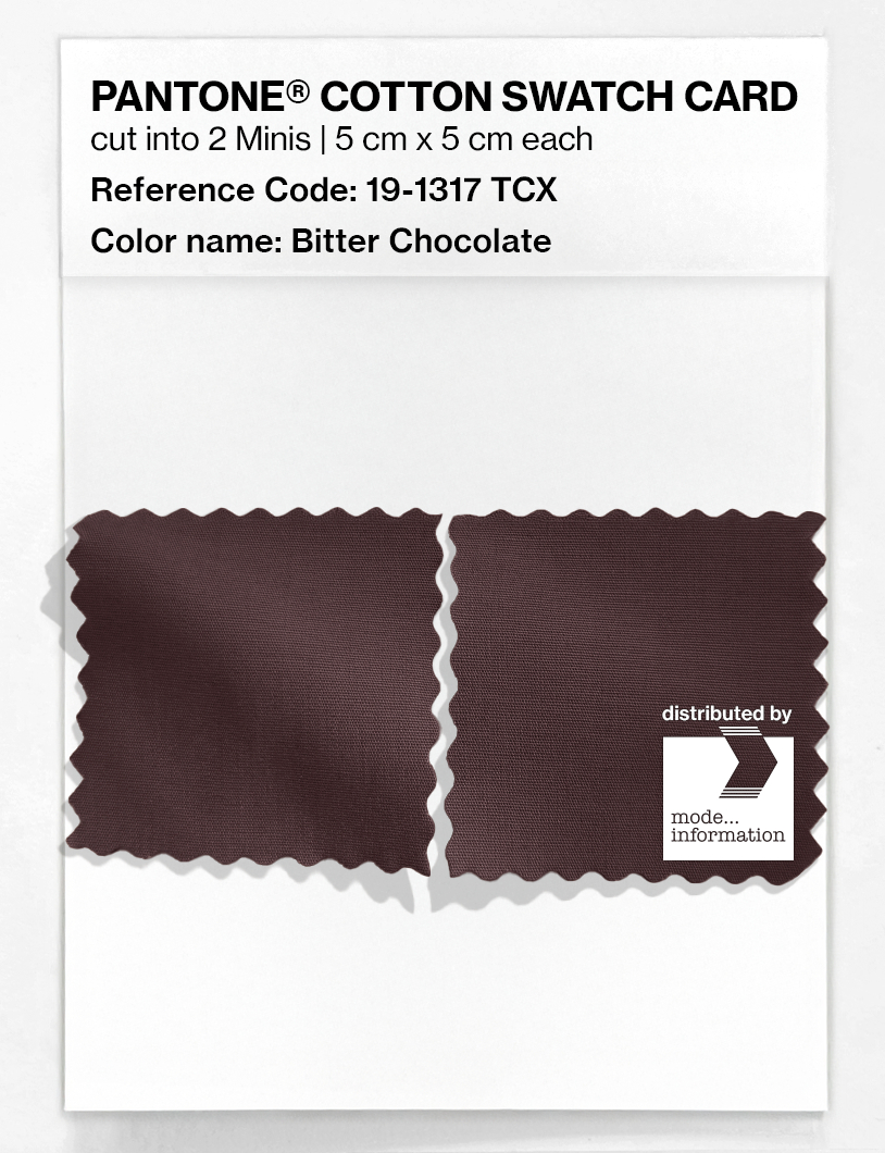 Product image 4 of the product “PANTONE® COTTON SWATCH CARD 19-1317 TCX Bitter Chocolate ”