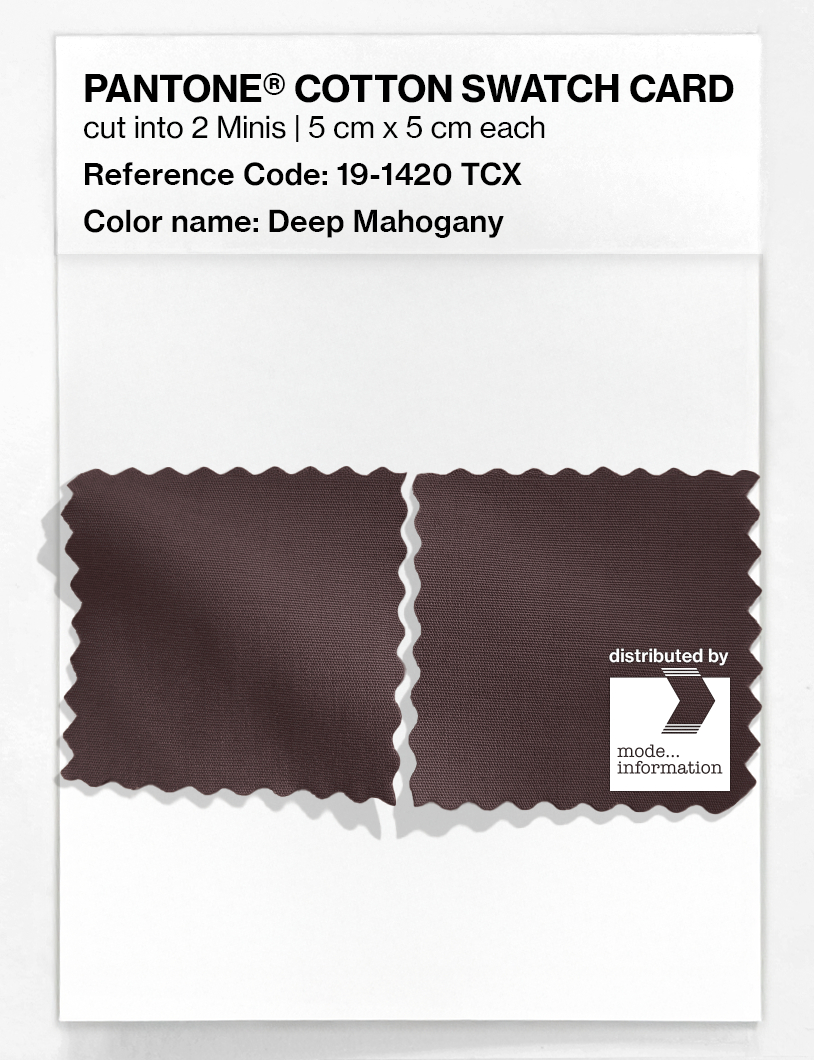 Product image 4 of the product “PANTONE® COTTON SWATCH CARD 19-1420 TCX Deep Mahogany ”