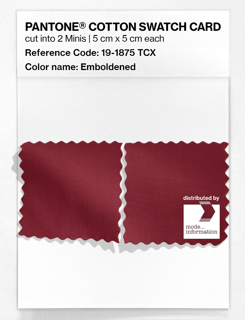 Product image 4 of the product “PANTONE® COTTON SWATCH CARD 19-1875 TCX Emboldened ”